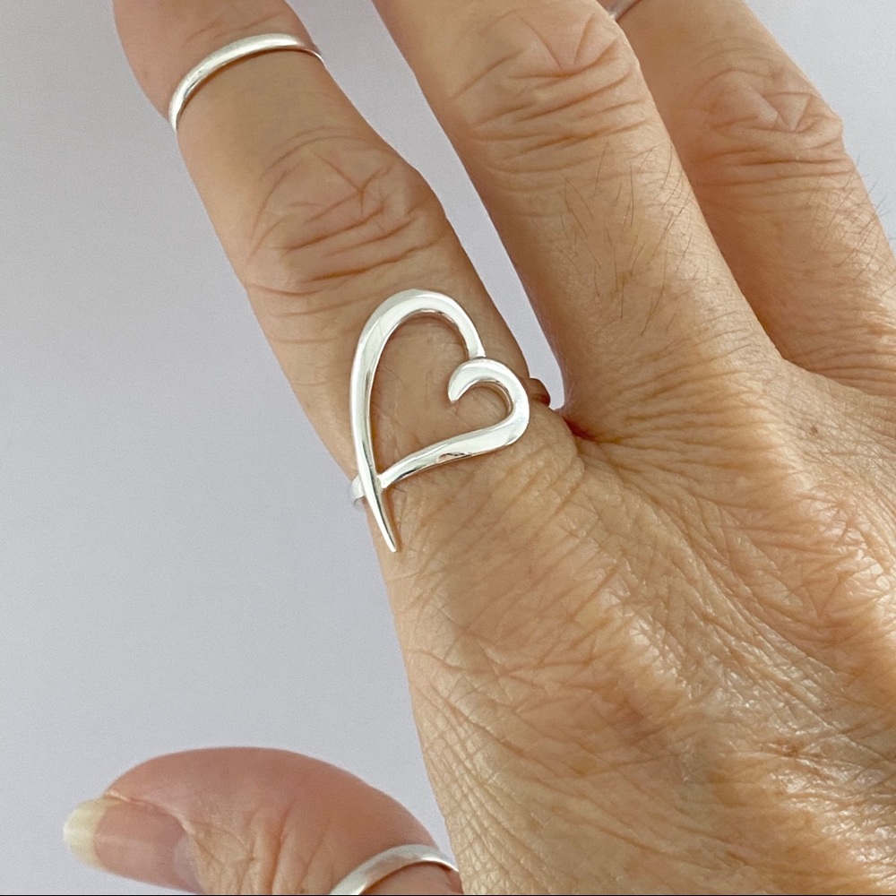 💗💗TOP SELLER💗💗 Silver Large Open Heart Ring, Love Ring, Silver Rings